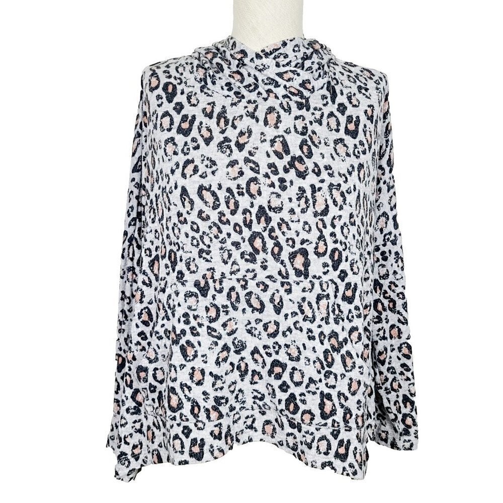SUNDRY Hoodie Top Size 0‎ XS Soft Knit Oversized Kangaroo Pocket Pullover…